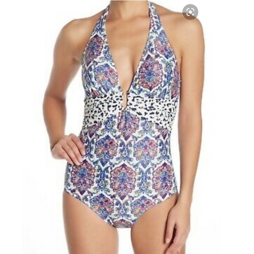 Nicole Miller One Piece Floral Swimsuit Plus Size 3x Nwt